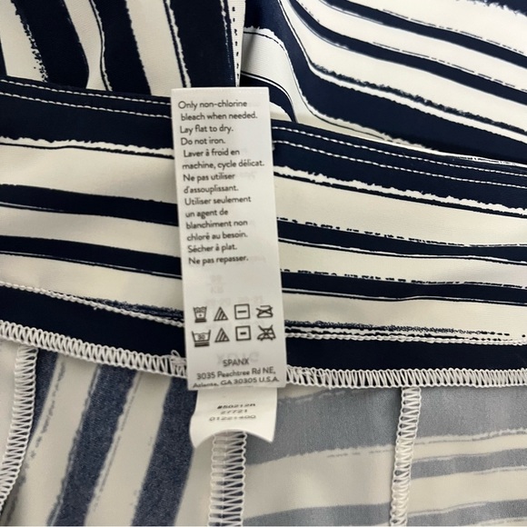 Spanx White Navy Striped Chino Shorts - Picture 8 of 12